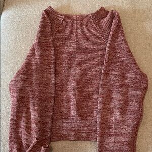 Free People slouchy soft maroon and cream sweater
